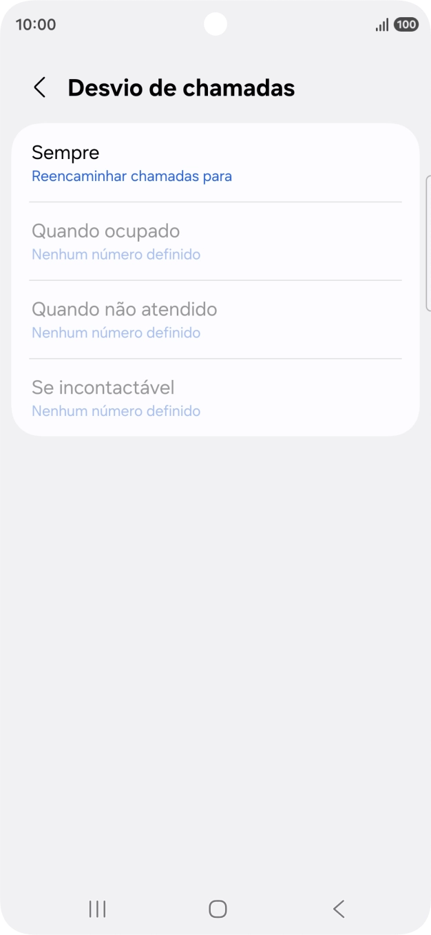 Prima o tipo de desvio pretendido.