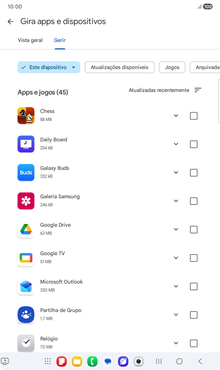 Prima a app pretendida.