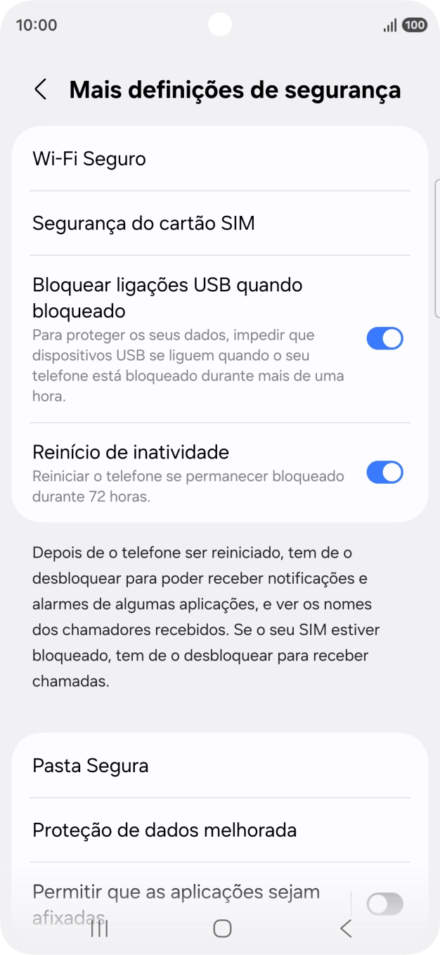 Prima Segurança do cartão SIM.