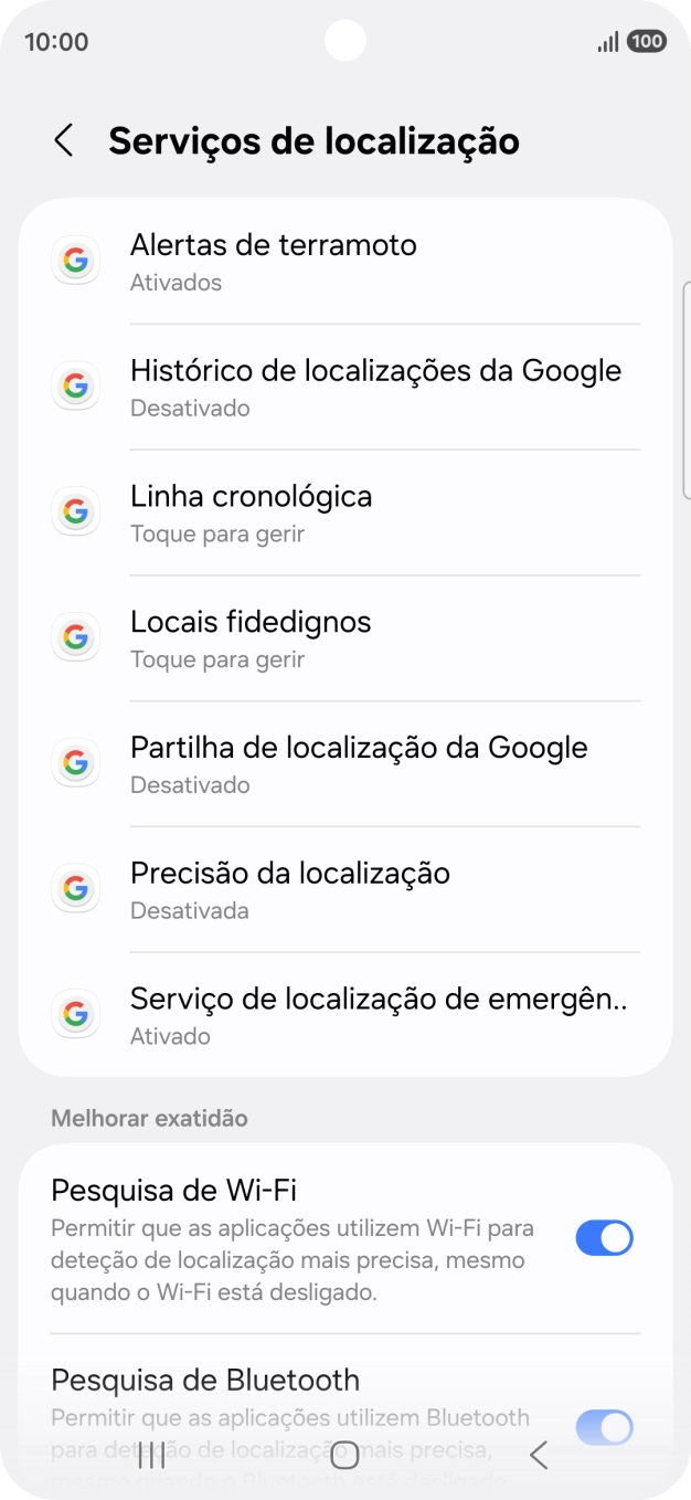 Prima Precisão da localização.