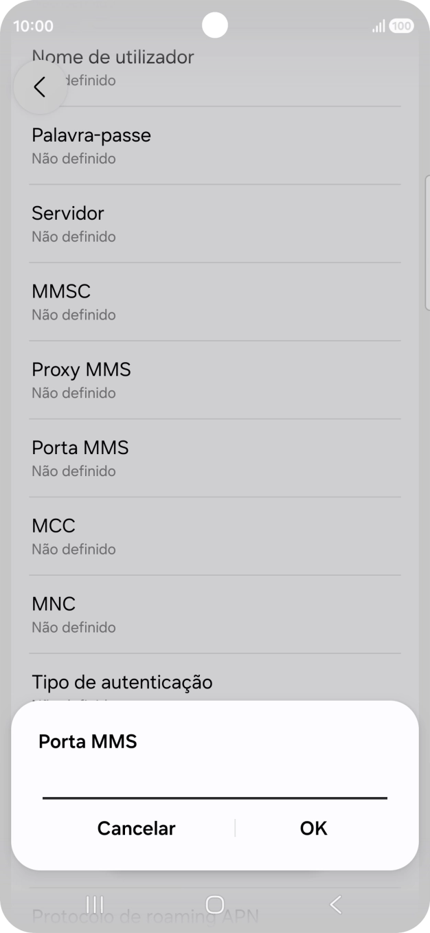 Introduza 80 e prima OK.