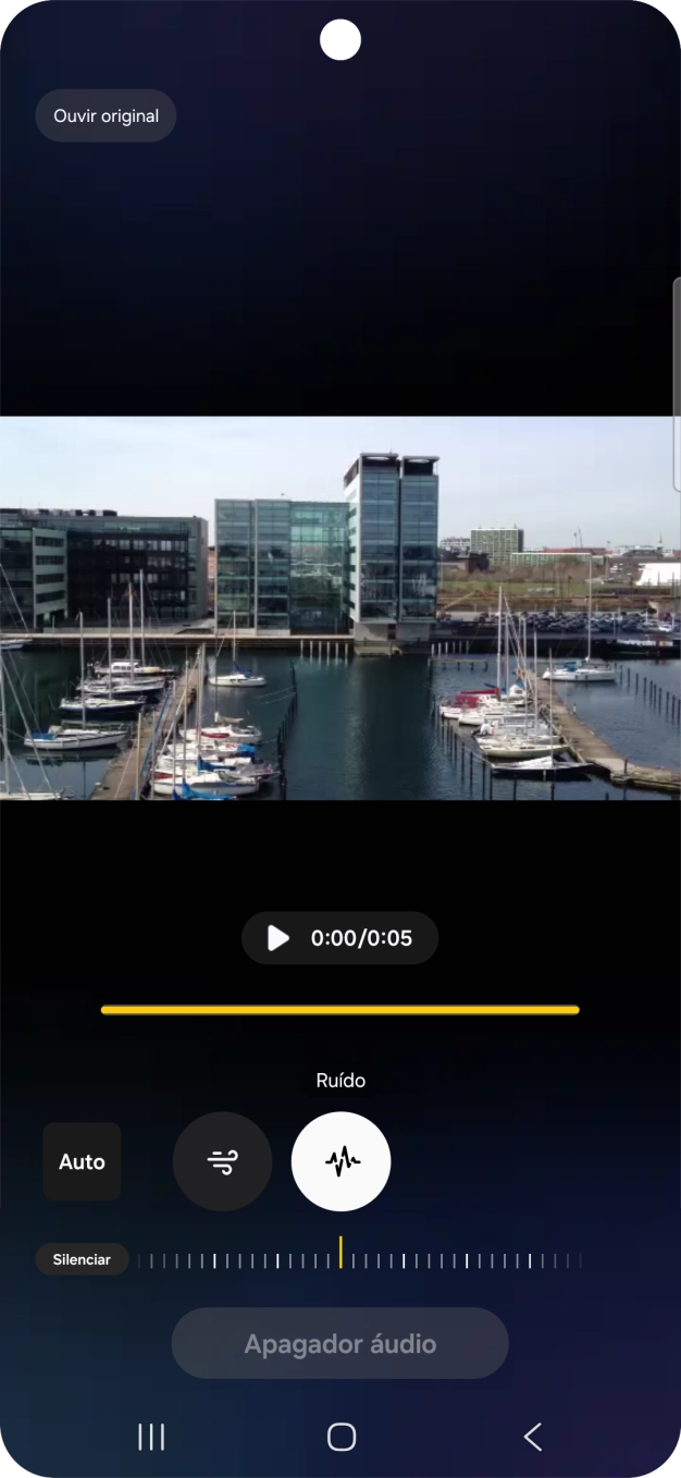 Deslize o dedo para a direita ou esquerda sobre o indicador, para definir o volume de som para o tipo de som escolhido.