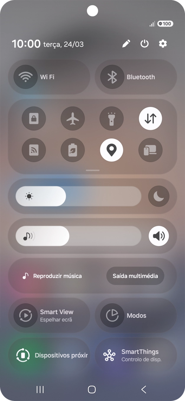 Prima o ícone de definições.