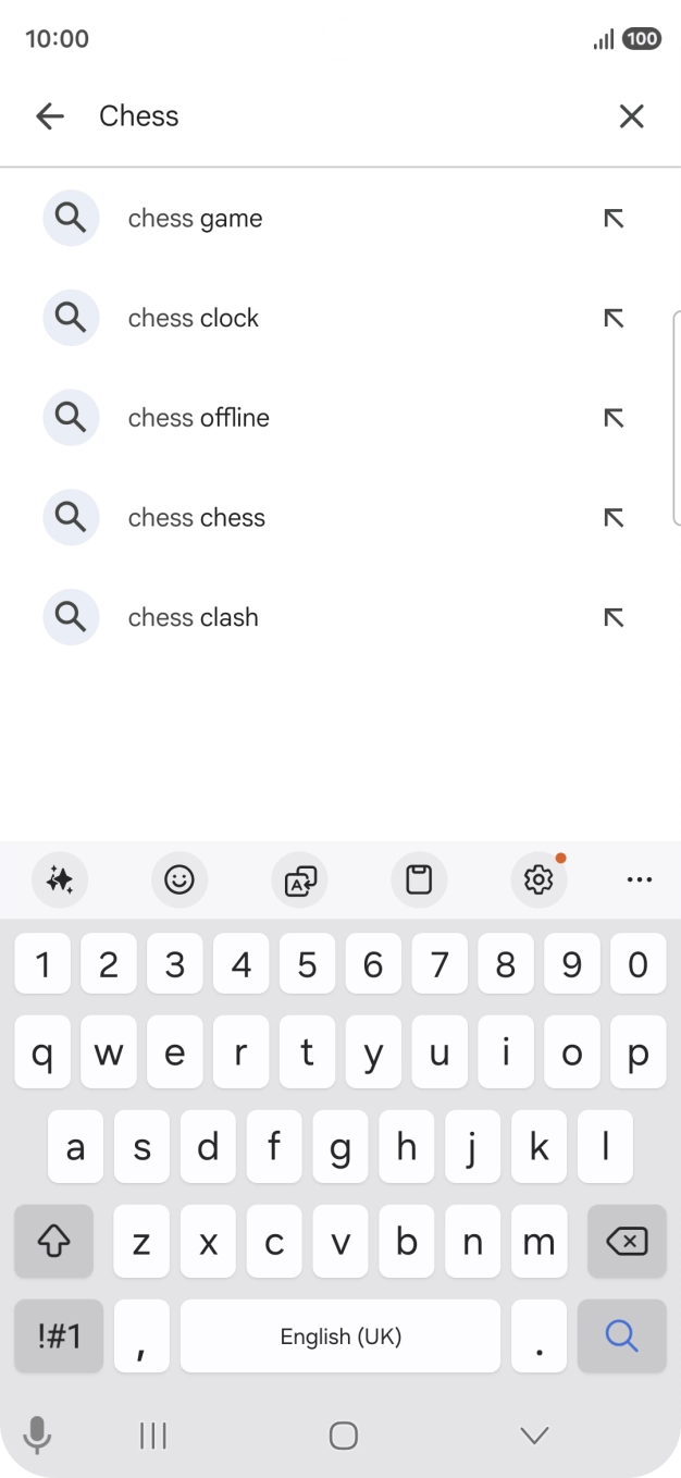 Key in the name or subject of the required app and press the search icon.