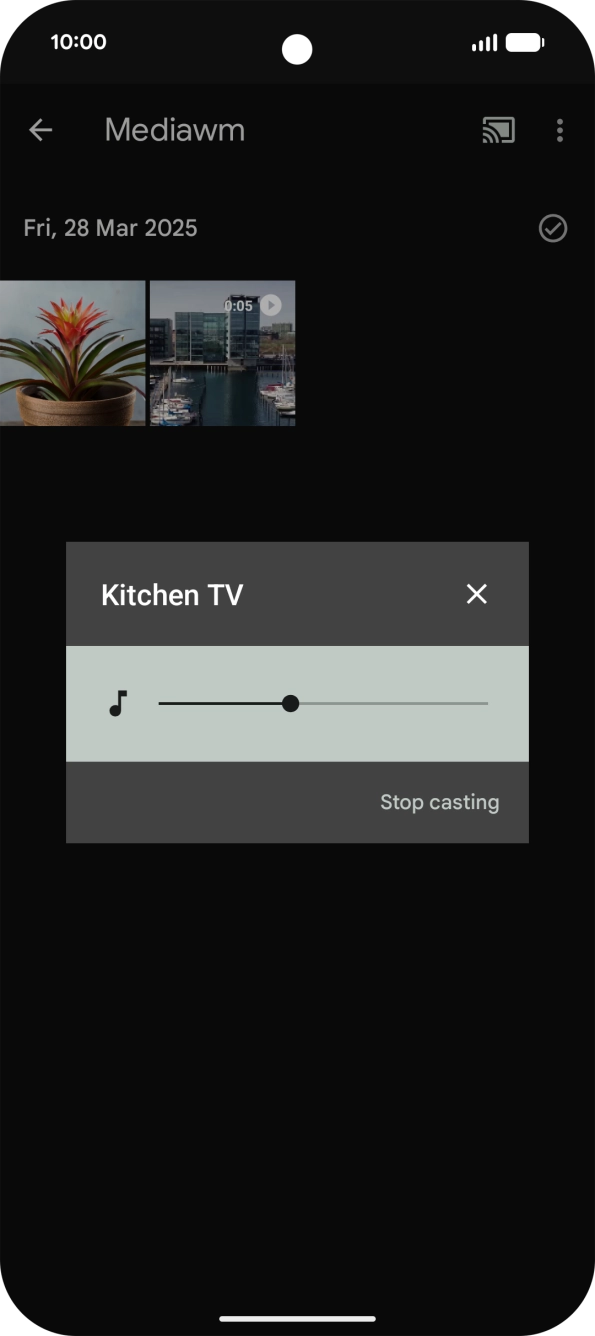 Press Stop casting. Press Stop casting.