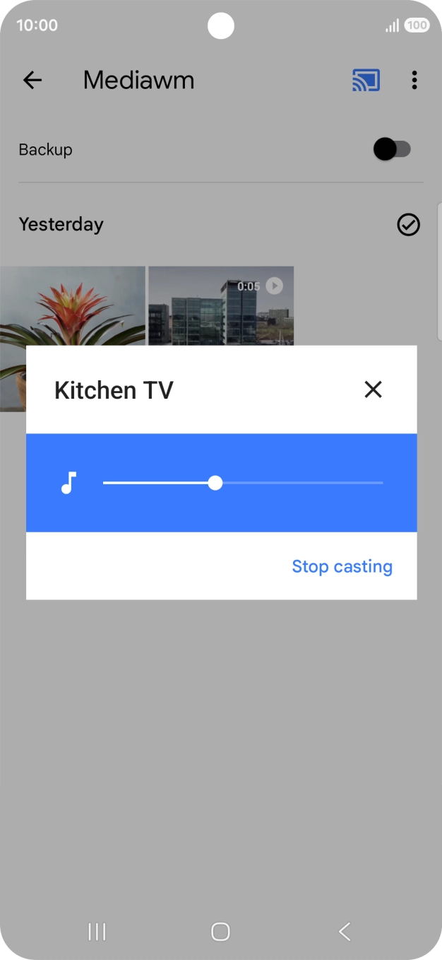 Press Stop casting. Press Stop casting.