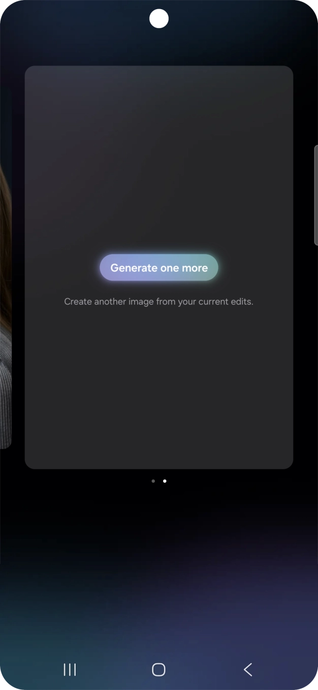 Press Generate one more to generate a new photo suggestion. Press Generate one more to generate a new photo suggestion.