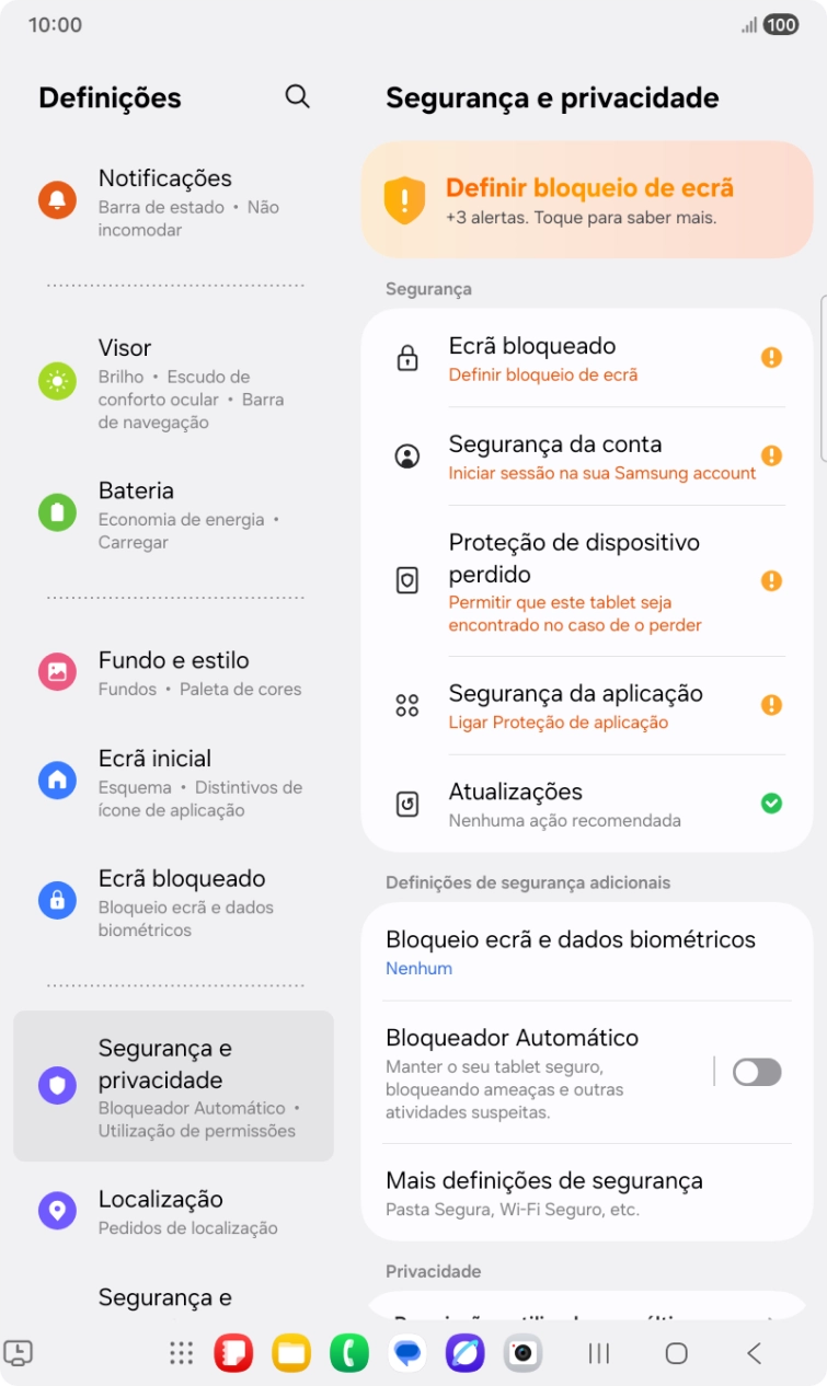 Prima Mais definições de segurança.