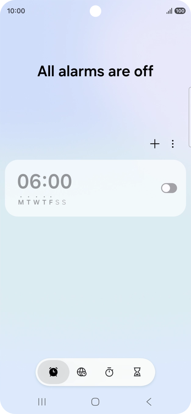 Press the set new alarm icon.