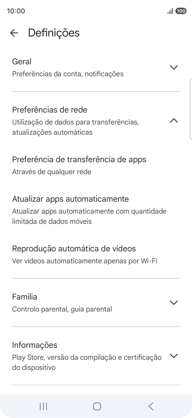 Prima Atualizar apps automaticamente.