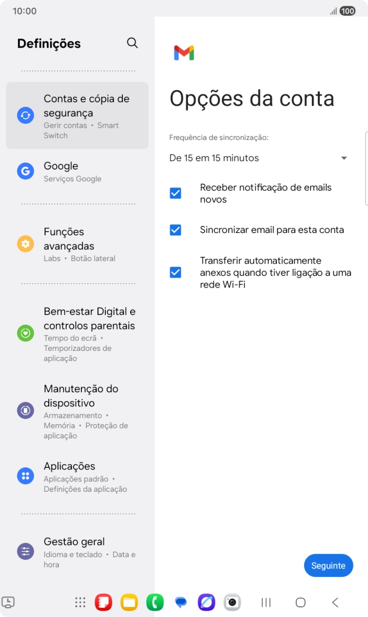 Se o ecrã mostrar esta imagem, a sua conta foi identificada e configurada automaticamente. Siga as indicações no ecrã para introduzir informações adicionais e concluir a configuração.