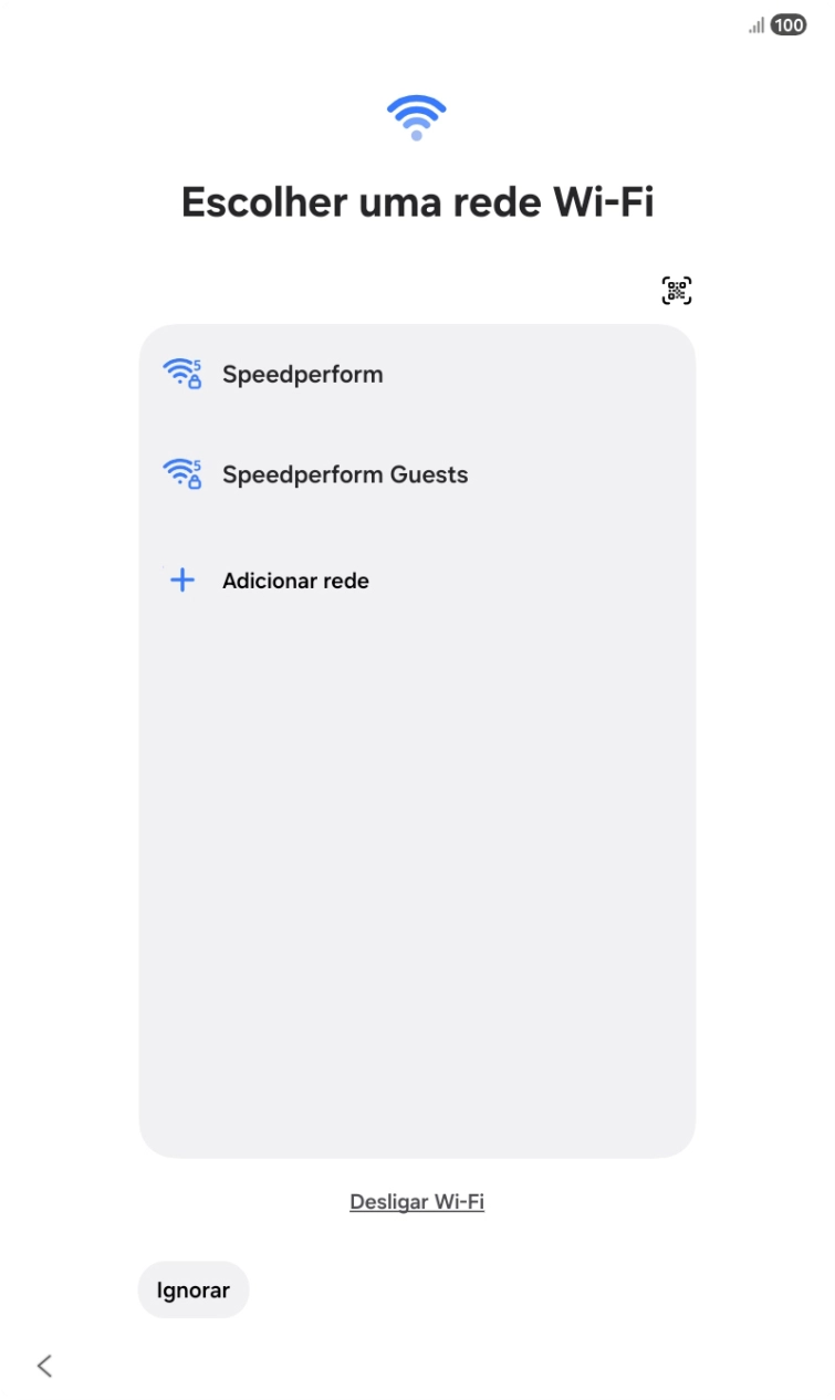 Prima a rede Wi-Fi pretendida.