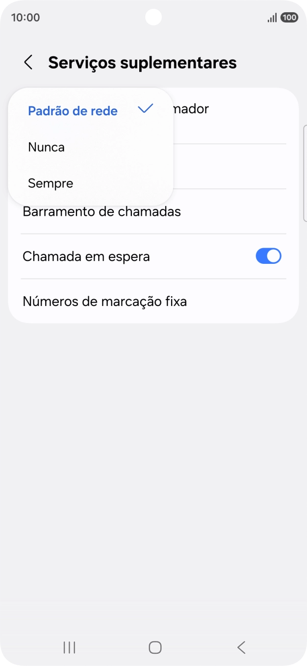 Prima Sempre para ativar a visualização do seu número.