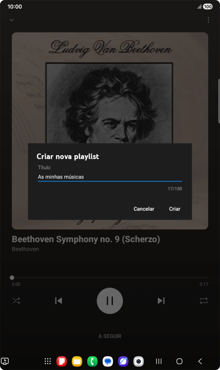 Introduza o nome pretendido para a lista de reprodução e prima Criar.
