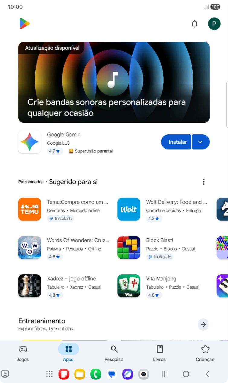 Prima o ícone de perfil.