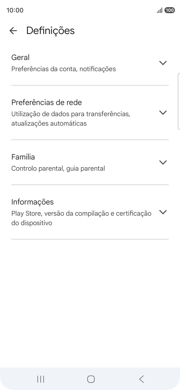 Prima Preferências de rede.