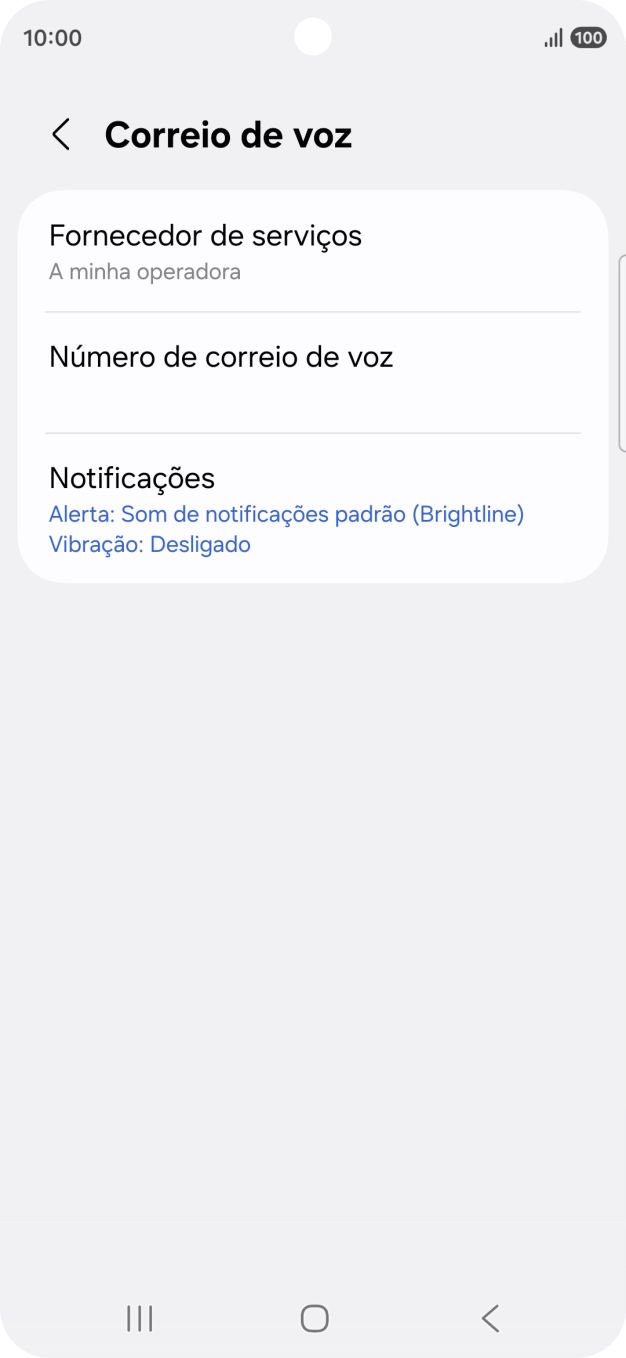 Prima Número de correio de voz.