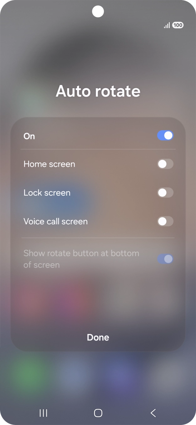 Press the indicators next to the required settings to turn them on or off.