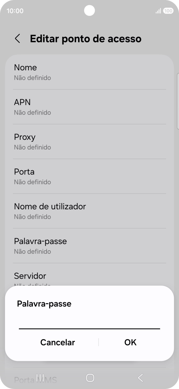 Introduza vodafone e prima OK.