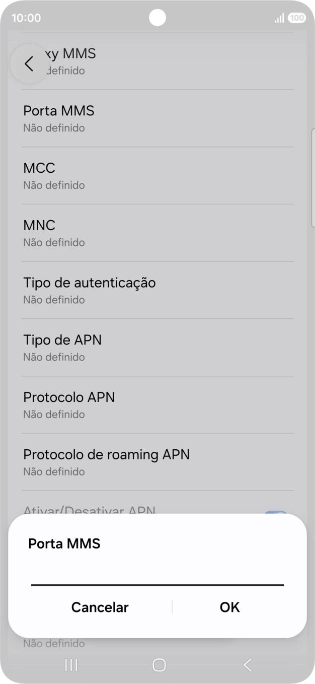 Introduza 80 e prima OK.