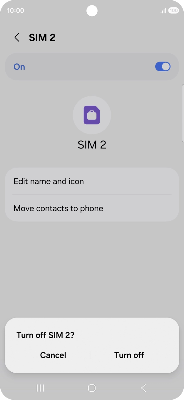 If you turn off use of the plan, press Turn off.