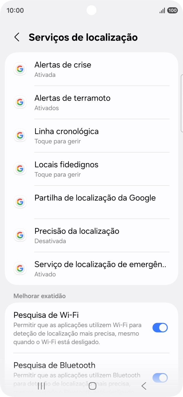 Prima Precisão da localização.
