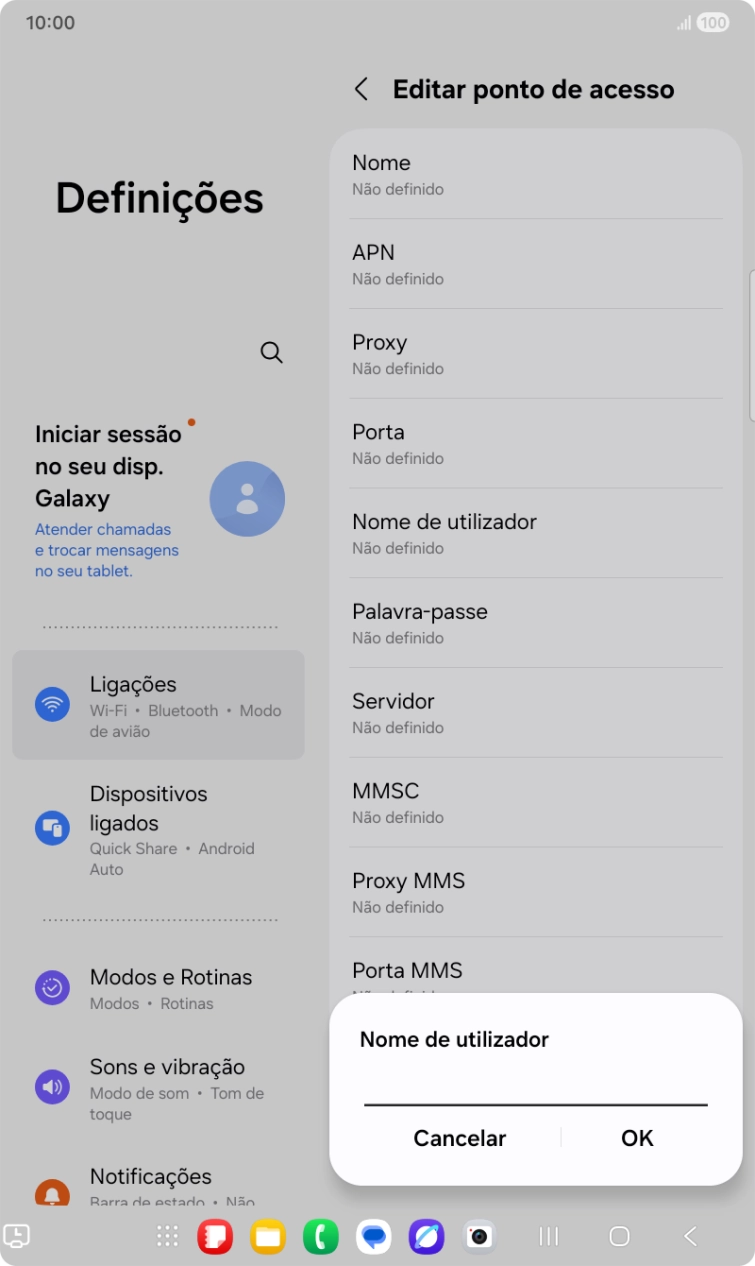 Introduza vodafone e prima OK.