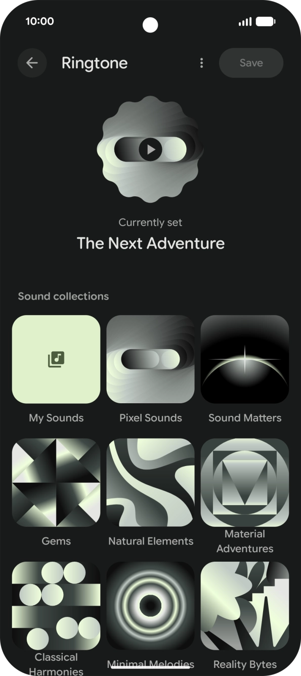 Press the required category.