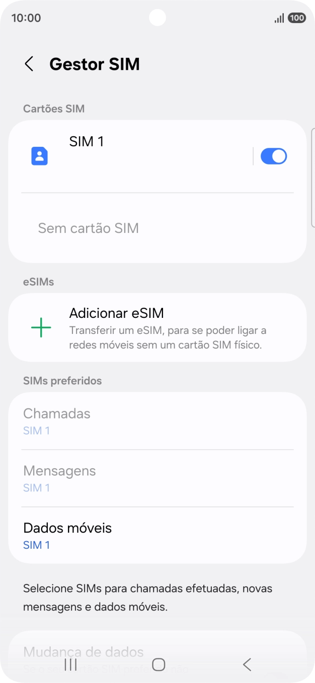 Prima Adicionar eSIM.