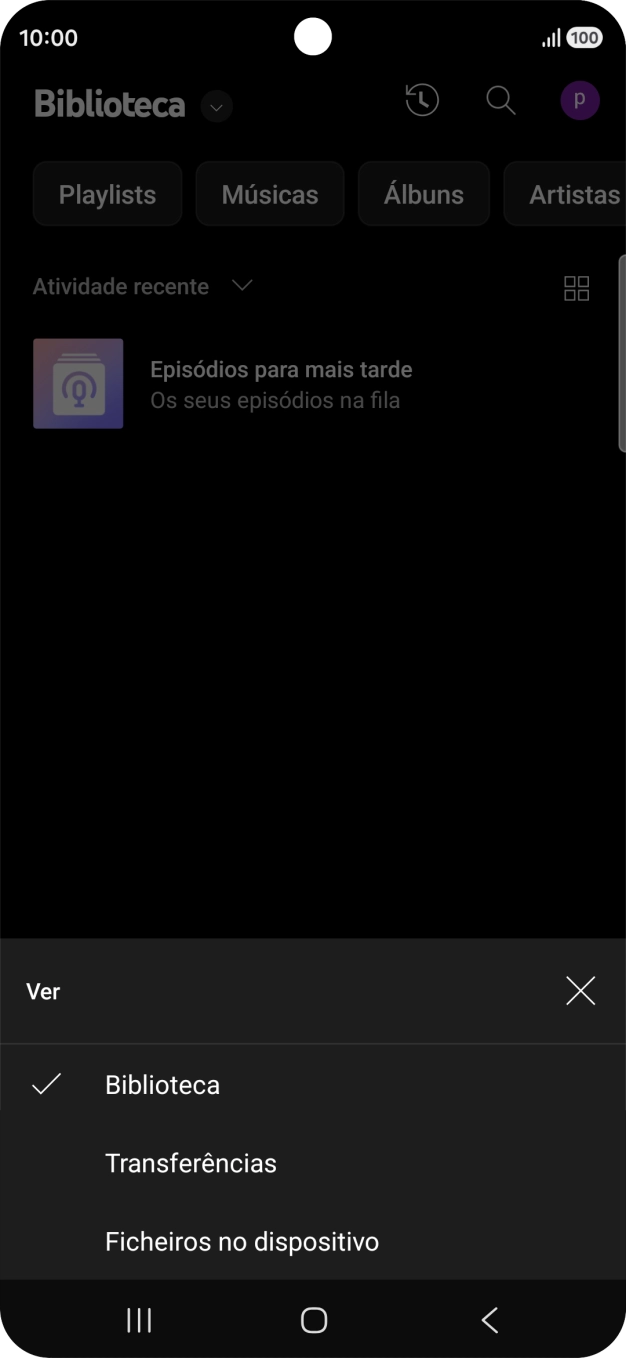 Prima a categoria pretendida e dirija-se ao ficheiro de música pretendido.