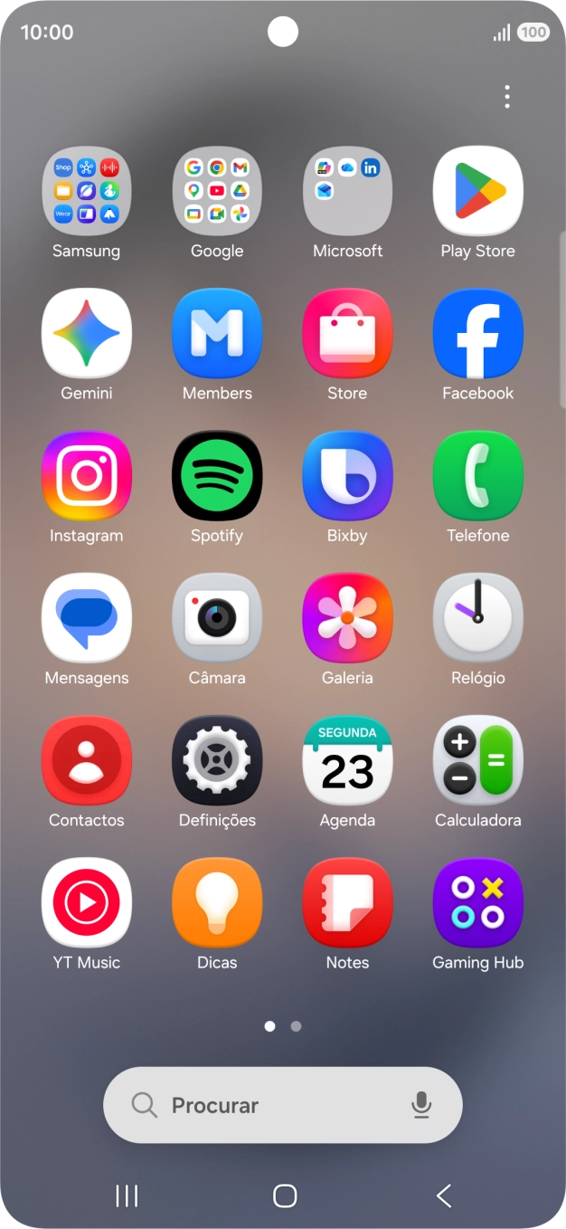 Abra uma app suportada, por ex. Mensagens.