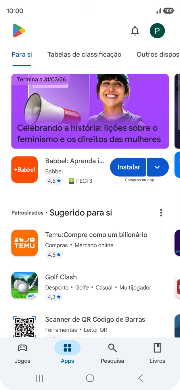 Prima o ícone de perfil.