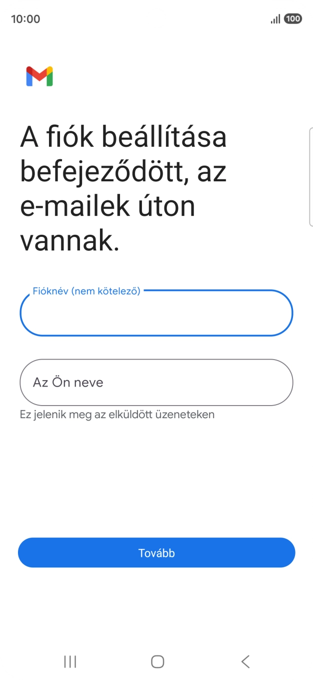 Kattints Az Ön neve mezőre, és írd be a kívánt küldőnevet.