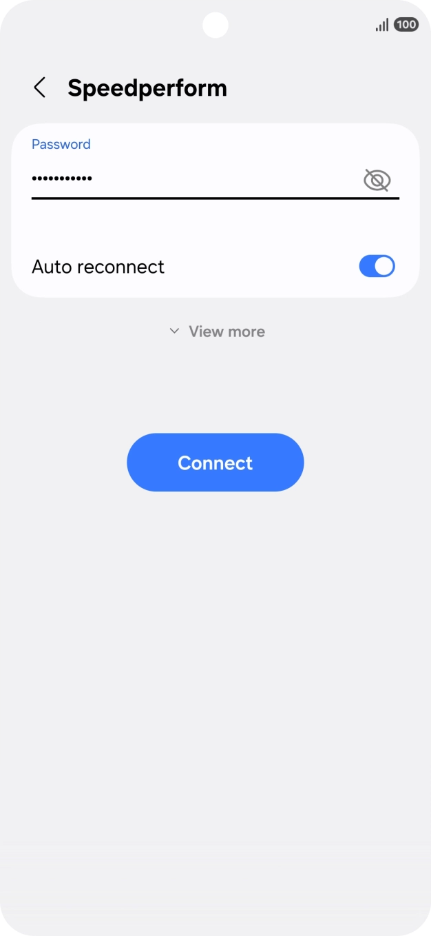 Key in the password for the WiFi network and press Connect.