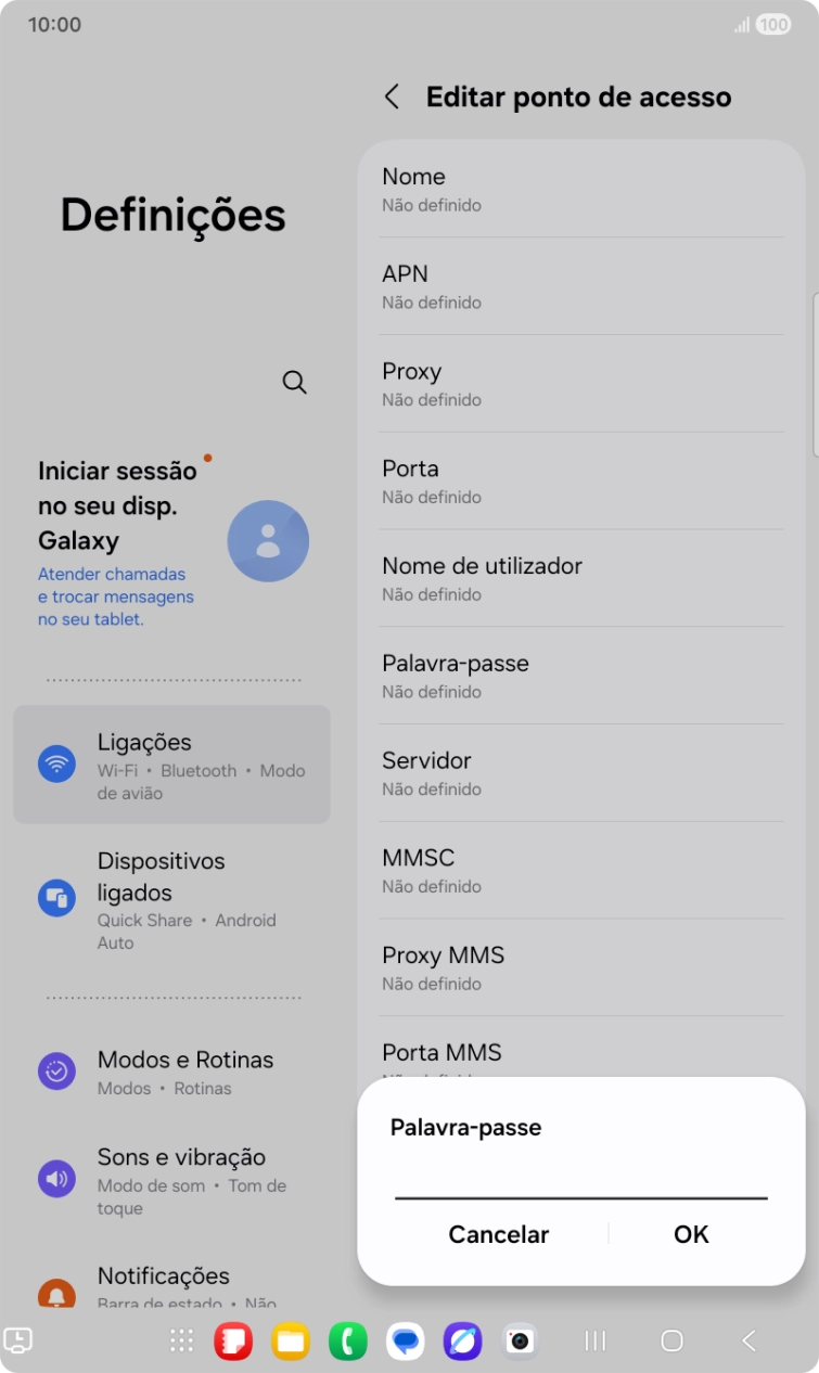 Introduza vodafone e prima OK.