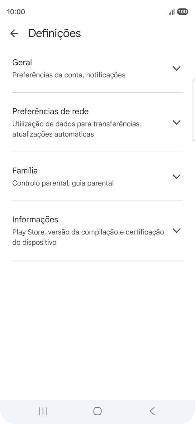 Prima Preferências de rede.