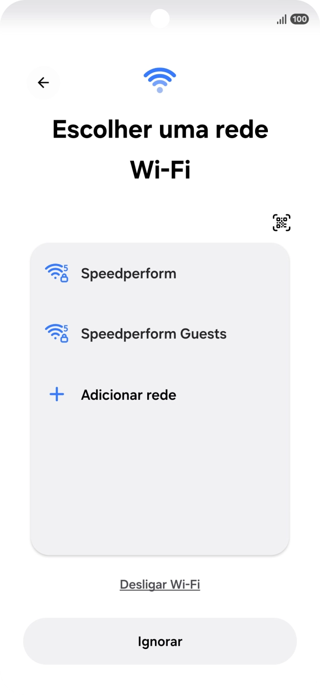 Prima a rede Wi-Fi pretendida.