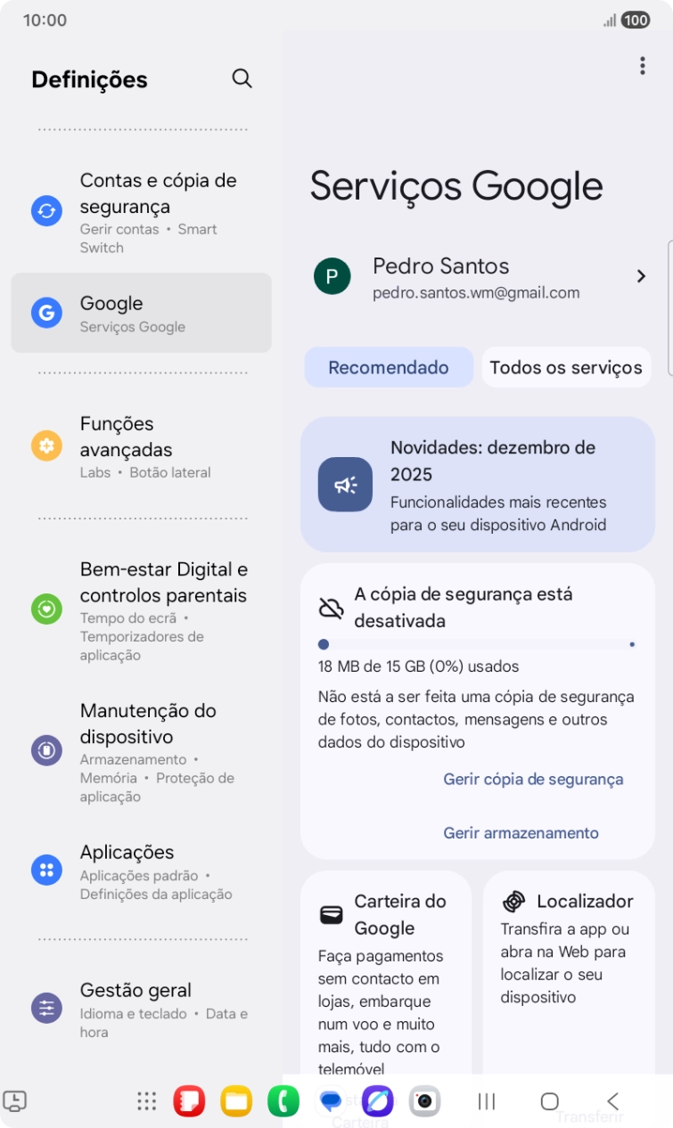 Prima Todos os serviços.
