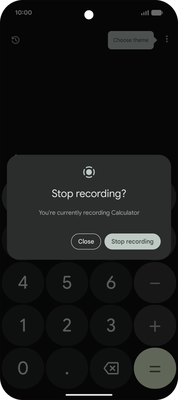 Press Stop recording to stop recording.