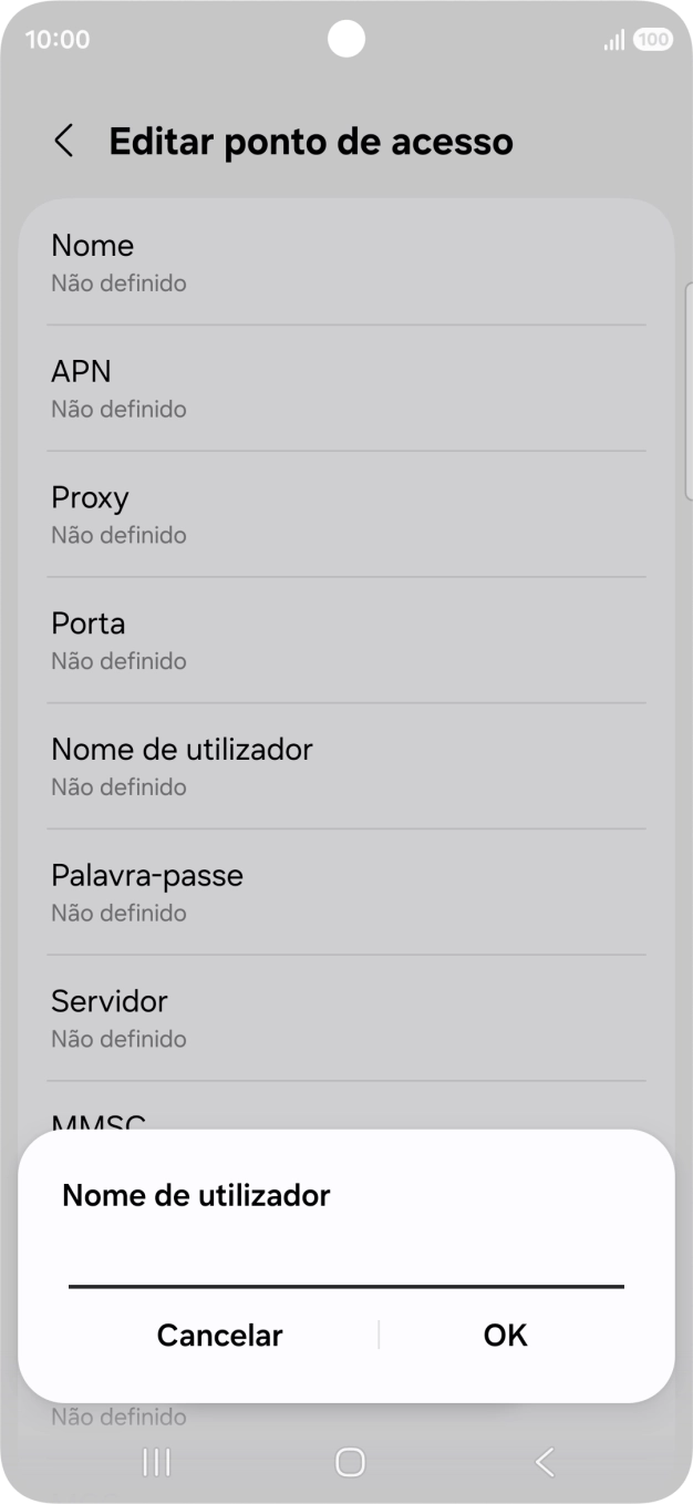 Introduza vodafone e prima OK.