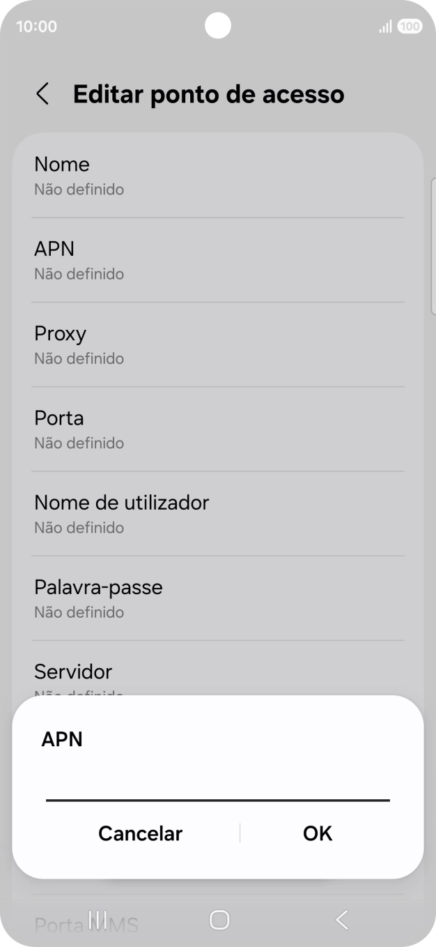 Introduza net2.vodafone.pt e prima OK.