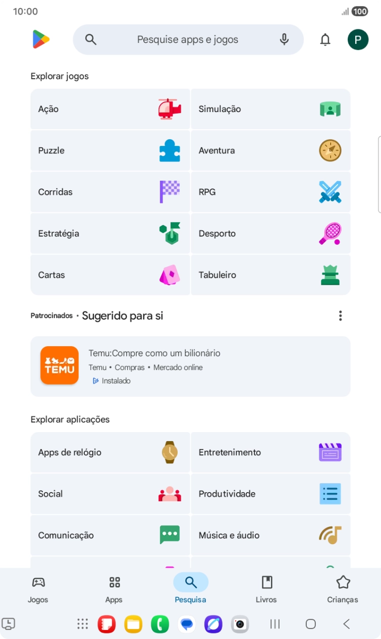 Prima a caixa de pesquisa.