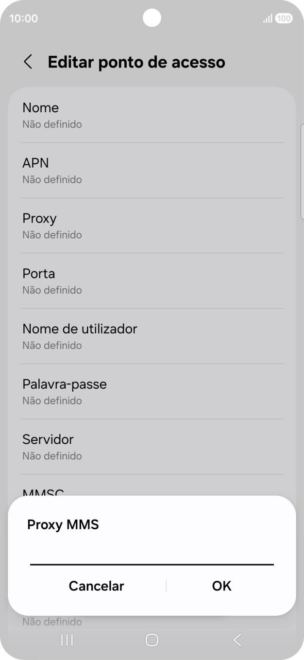 Introduza iproxy.vodafone.pt e prima OK.