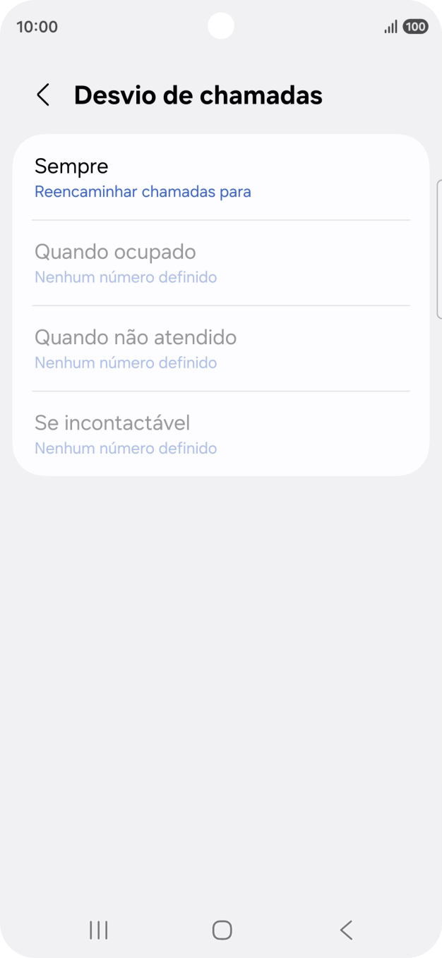 Prima o tipo de desvio pretendido.