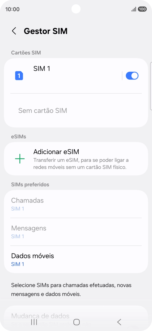 Prima Adicionar eSIM.