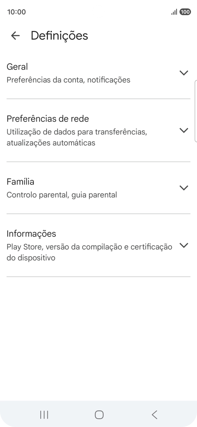 Prima Preferências de rede.