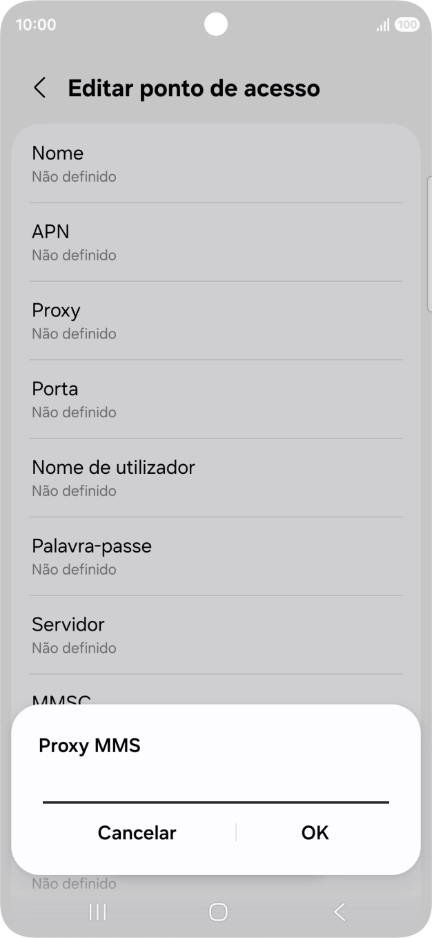 Introduza iproxy.vodafone.pt e prima OK.
