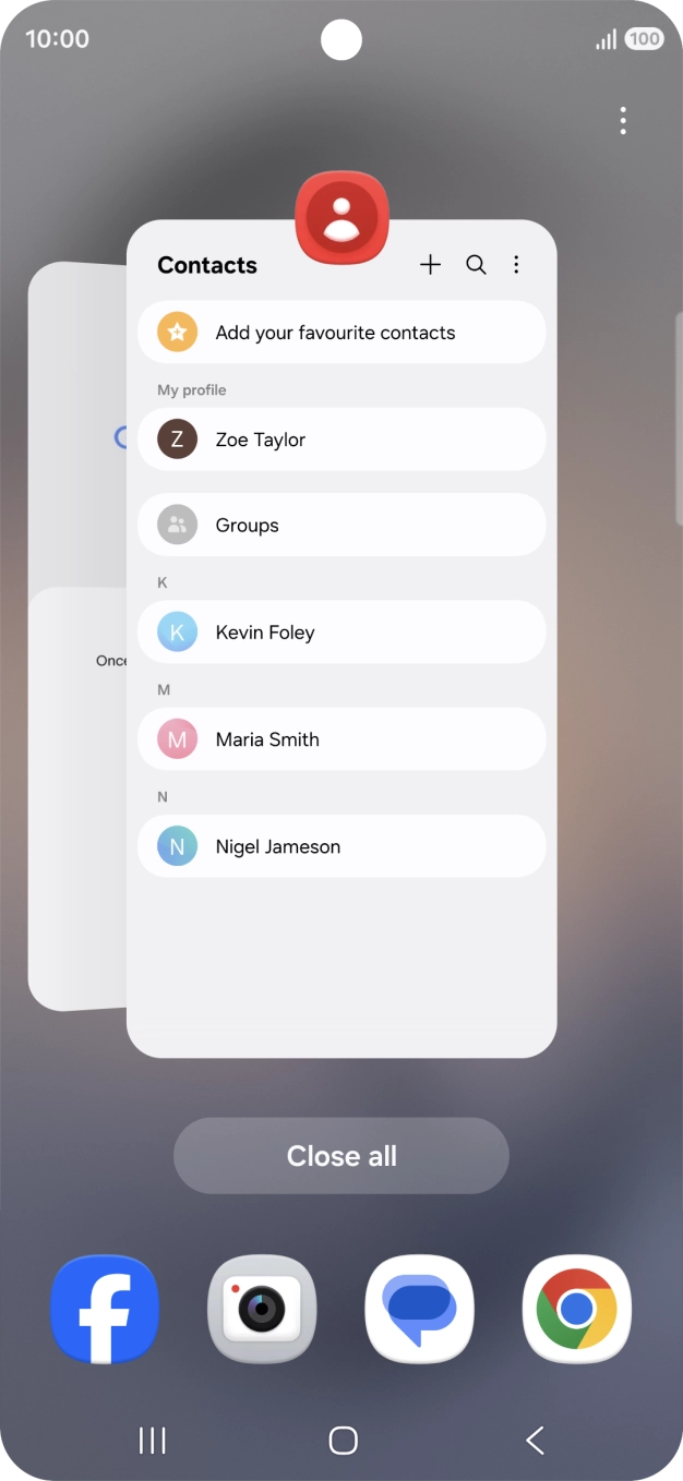 Press the first application and drag it to the top or bottom of the screen. Press the first application and drag it to the top or bottom of the screen.