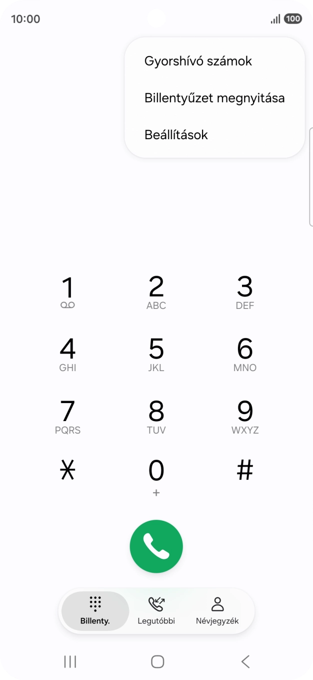 Válaszd a Beállítások lehetőséget. Válaszd a Beállítások lehetőséget.