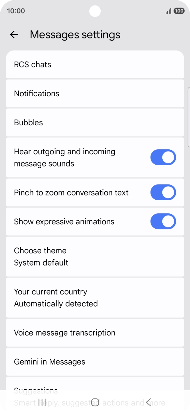 Press Gemini in Messages. Press Gemini in Messages.